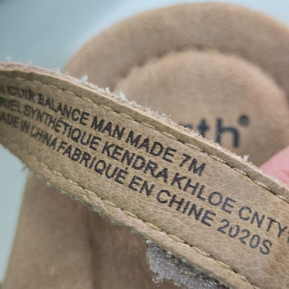 Earth Origins Kendra Khloe Leather Cork Wedge Sandals Rose Gold Size 7M - Picture 7 of 7